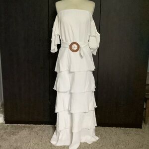 Show Me Your MuMu white cotton maxi dress. Size S. NWT